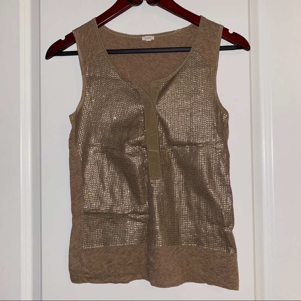 J. Crew Gold Sequin Summer Tank
